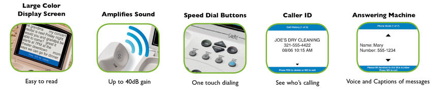 840-bubble CapTel Phone Screen Display