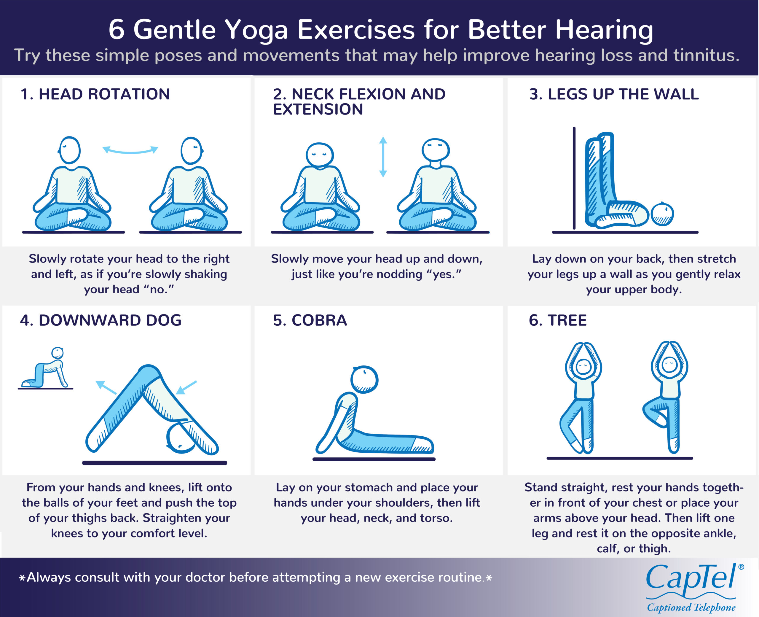 6 Gentle Yoga Exercises to Promote Better Hearing [Infographic]