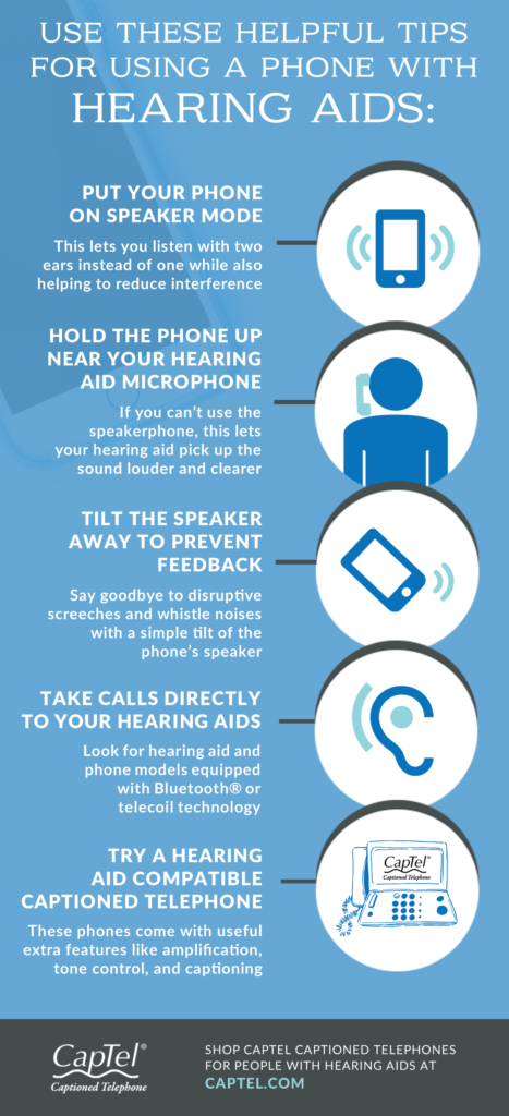 One of the tips for using a phone with hearing aids is to put the phone on speaker mode.
