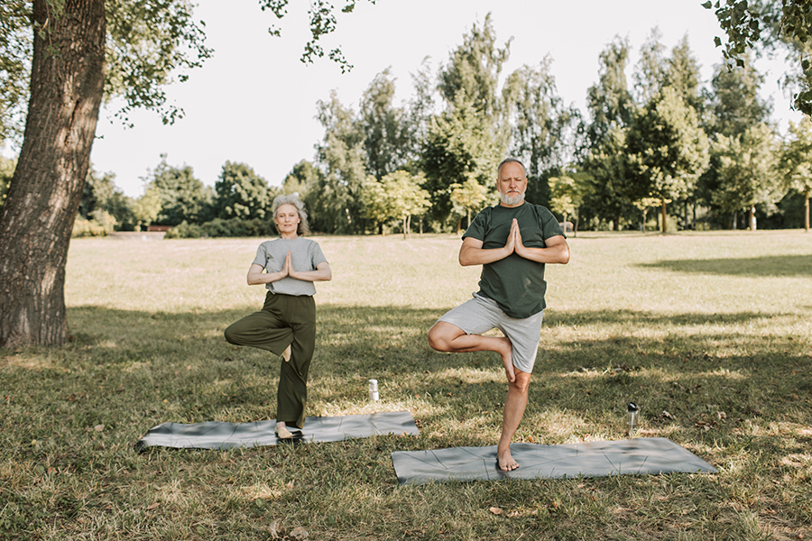 The health benefits of yoga include stronger bones, better sleep, and lower blood pressure.