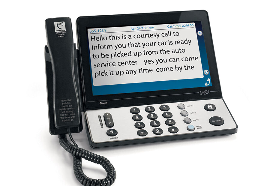 A person with hearing loss can find helpful telephone resources like CapTel to assist with communication.