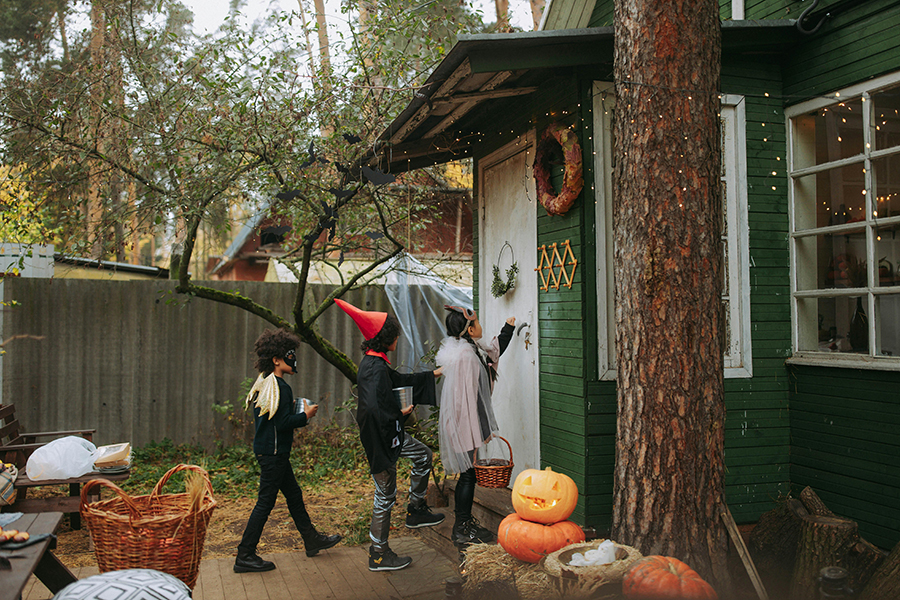Tips to make your home accessible for Trick-or-Treating include ensuring decorations are not blocking sight lines or sidewalks.