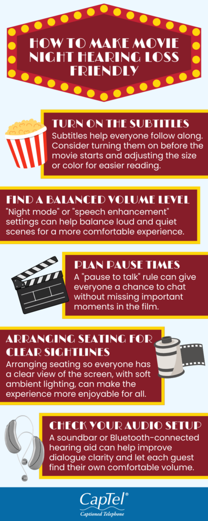 Making movie night hearing loss-friendly takes just a little bit of planning and preparation.