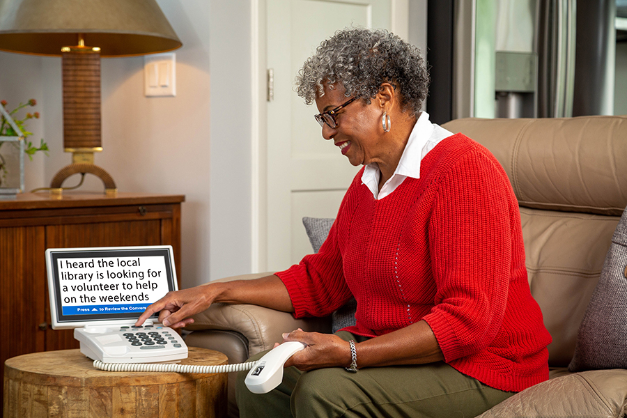 CapTel captioned phones are a hearing aid compatible telephone option that also displays text on a screen.